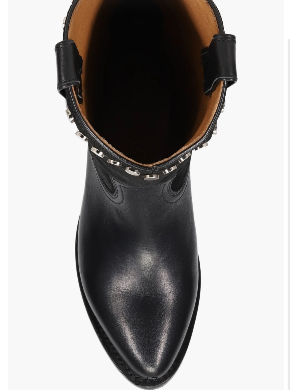 FRYE Black Leather Billy Studded Western Boot - Picture 4 of 12